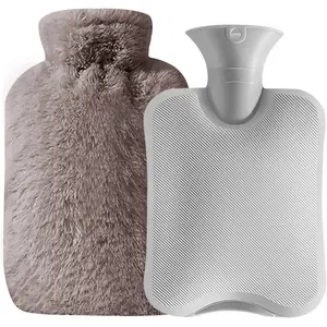 2L  hot water bottle with cover, 2-liter hot water flask, used for keeping warm in bed, hand and foot warmer, for hot compresses to relieve menstrual cramps and pain