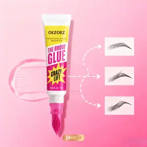 1 PCS Brow Glue Crazy Lift Strong Hold Brow Lamination Gel with Built-In Styling Comb for Flawless Professional Makeup All Day Hold