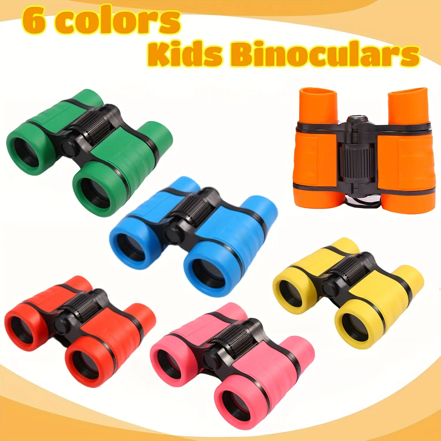 Bright Colored Non-Slip Shockproof Kids Binoculars Available Eco-Friendly Educational Toy for Ages 3+ Ideal for Outdoor Exploration
