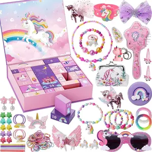 2026 New 24-Piece 2D Flat Christmas Countdown Calendar, Girl Accessories Snowy Dinosaur Set, Perfect Holiday Gift