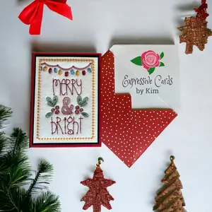 Merry & Bright Embroidered Greeting Card