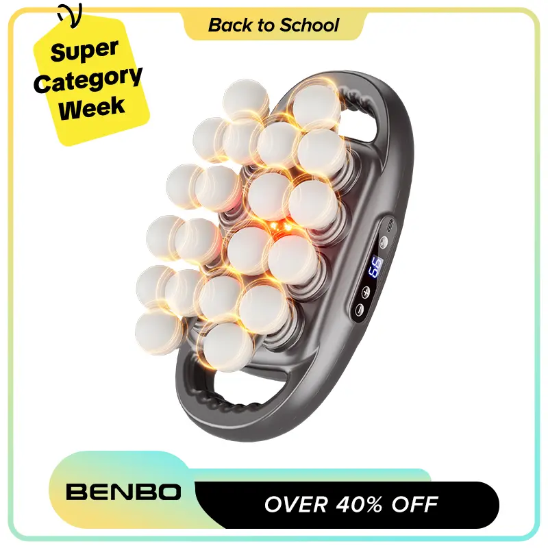 BENBO 20-Ball Vibratory Massage Gun - 30 Levels, 9 Modes, Quiet Portable Muscle Massager, Relaxation Aid with Batteries, Back Massager for Daily Relaxation #TikTokShopBackToSchool
