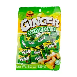 Three Deer Brand Ginger Coconut Candy 120g - Authentic Asian Snack, Sweet & Spicy Flavor