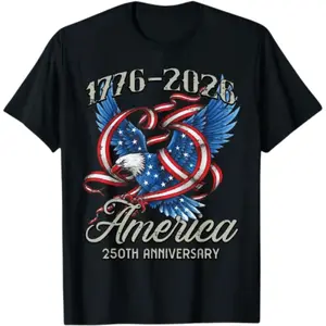 America 250th Anniversary Eagle T-Shirt, 1776-2026 250 Years Freedom Shirt, Independence Day Shirt, Casual Menswear Womenswear