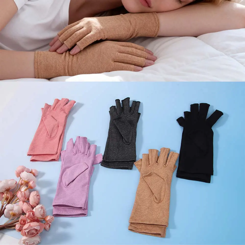 5 pairs Hand Compression Gloves Arthritis Compression Gloves Fingerless Compression Glove for Arthritic Joint Symptom Relief for Women Men