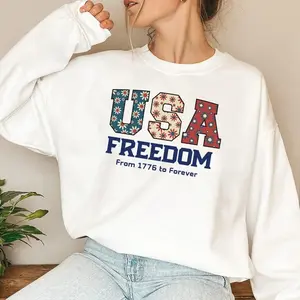 Usa 250th Anniversary Floral Sweatshirt, America Semiquincentennial Hoodie, Graphic Hoodies, Graphic Long Sleeve Tops,  Unisex Sweatshirts