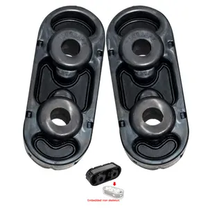 3mirrors Exhaust Muffler Hangers Insulators W/ Iron Frame Compatible with Silverado Sierra Yukon Tahoe, 15092802 15740212 25956663