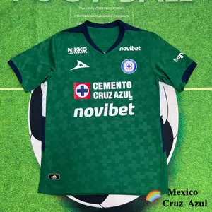 2526 Mexico League  Cruz Azul Home Blue Away Green Goalkeeper Short Sleeve Top Soccer Jerseys LIGAMX Fan Edition
