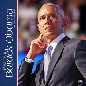 President Barack Obama | 2026 12 x 24 Inch (Hanging) Monthly Square Wall Calendar | Plastic-Free | BrownTrout | USA United States of America Famous Figure