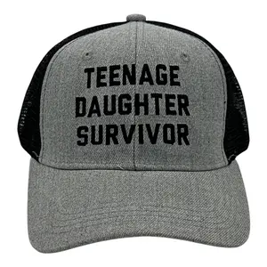 Teenage Daughter Survivor Hat Funny Sarcastic Parenting Graphic Novelty Cap Funny Hats Dad Joke  Funny Sarcastic  Novelty Caps for Men Trucker Standard