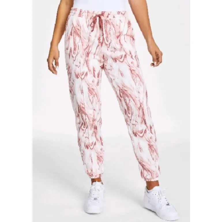 Jenni women's Sleep Jogger pajama lounge Pants Marble Pink -Rose Small
