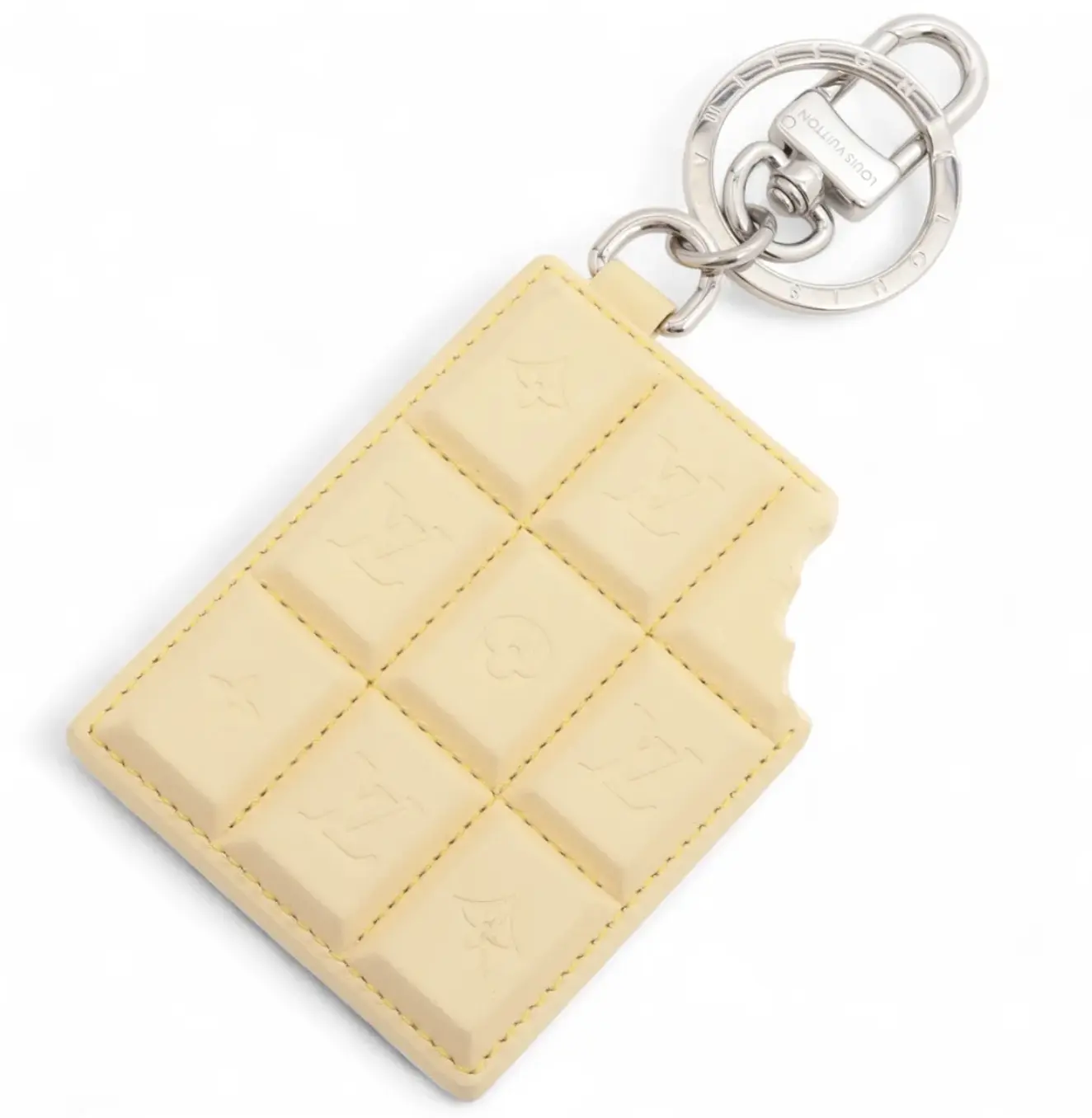 Pre-owned Louis Vuitton Leather Small Leather Goods LV Chocolate Bar Bag Charm — Yellow Gold Tone (M02875)