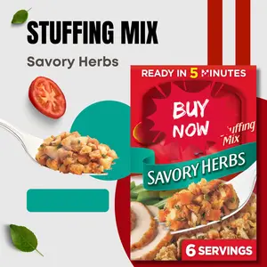 Savory Herb Style Stuffing Mix, Sweet & Savory Side Dish, Soft Fluffy Texture, Quick 5-Minute Meal Prep, 6 oz Box