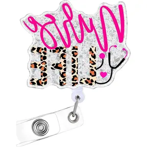BY-216  Nurse Life Badge Reel Holder Retractable Keychain with ID Clip for Nurse Nursing Name Tag Card Nursing Student Doctor RN LPN LVN Medical Assistant Work Office Alligator Clip Badge Accessories