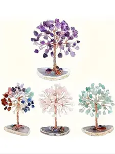 Artificial Crystal Tree for Office Desk Decoration, Handmade Jewelry Making Supplies, Natural Design Crystal Craft for Home Decor, Decorative Centerpiece, Natural Elements