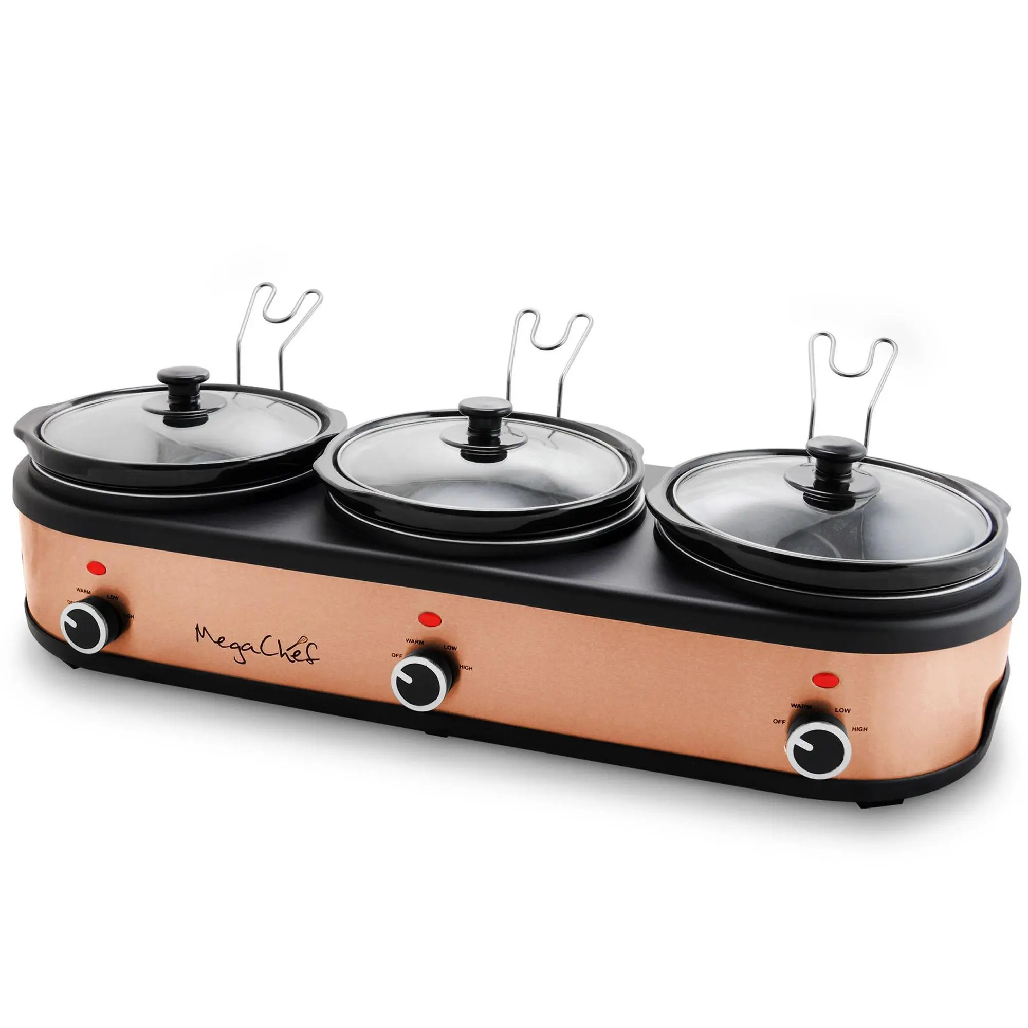 MegaChef 2.5 Quart Triple Slow Cooker and Buffet Server MegaChef 2.5 Quart Triple Slow Cooker and Buffet Server
