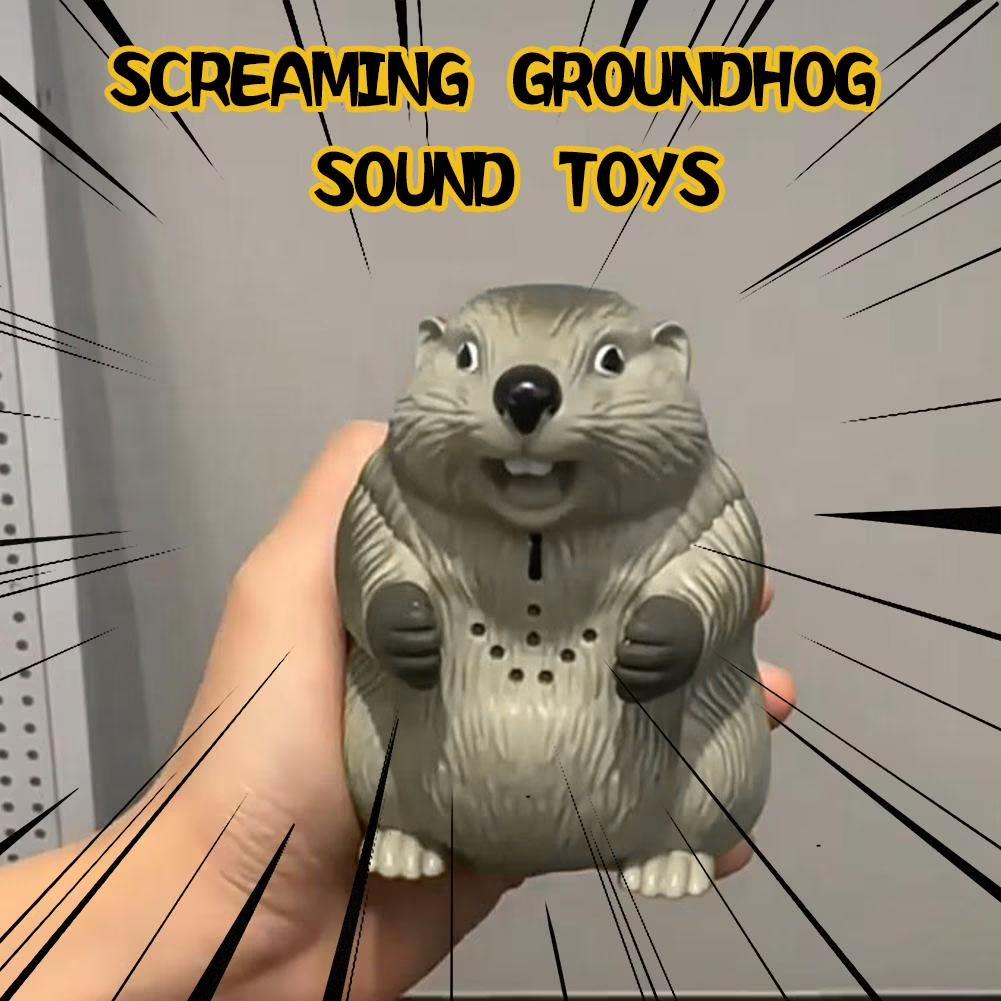 Screaming Groundhog Interactive Toy - Funny Sound Prank Gag Gift for Friends & Grads