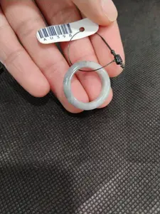 Natural Grade A Jadeite Jade Ring | Authentic Burmese Jade Band | Silver Grey w/ Hint of Green | Size US 8