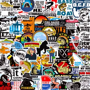 73PCS Funny Fishing Stickers – Father's Day Gift Waterproof Vinyl Decals for Tackle Box, Bucket, Laptops, Cars, Bottles, Hard Hats & More