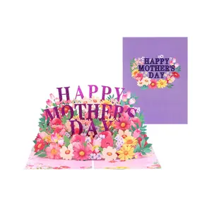 Elegant 3D Popup Card for Mother's Day Handmade Greeting with Envelope