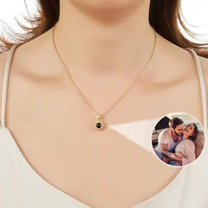 Photo Projection Necklace, Personalized Picture Necklace, Memorial Necklace, Mom Necklace, Gift for Her, Valentine Day Gift