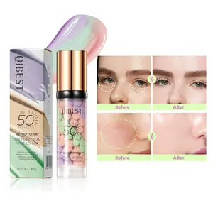 3-in-1 Color Correcting Facial Serum,Moisturizing Primer, , SPF 50 PA++ +Brightening Primer for Even Skin Tone, OilControl & Refreshing, Purple, Pink & GreenTones