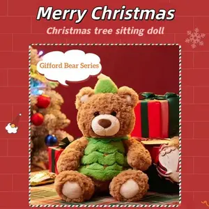 MINISO Gifford Bear Christmas Tree Sitting Plush – Adorable Festive Toy, Soft Cuddly Collectible, Ideal Holiday Decor & Gift, Perfect Christmas/Holiday Haul Pick for All Ages