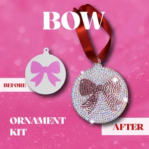 Pink Bow Ornament Bedazzling Kit