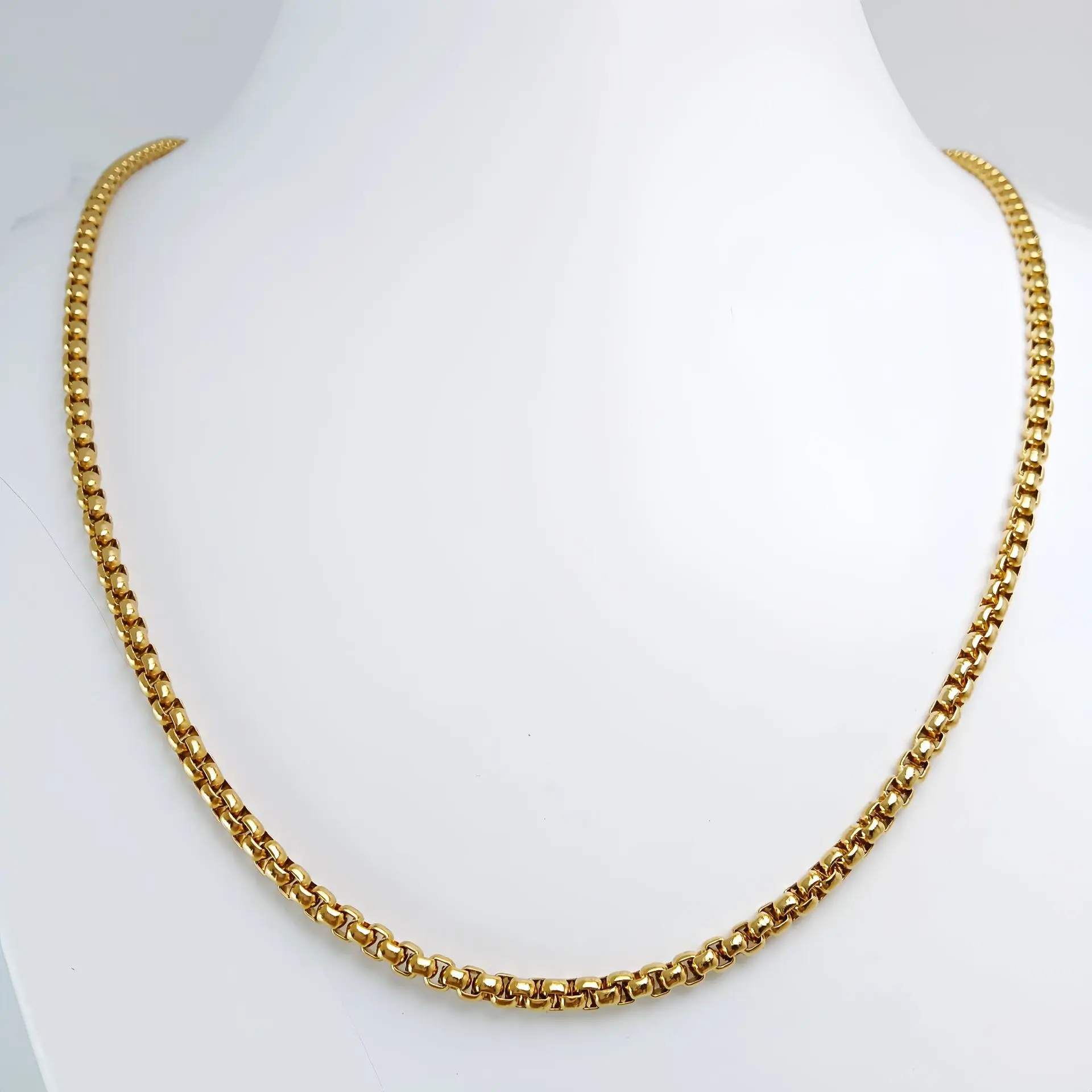 Golden  3mm * 55cm square pearl chain