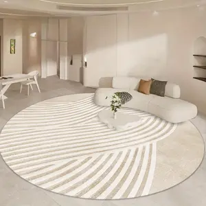 Modern Striped Pattern Round Rug, 1 Count Non-slip Soft Floor Mat, Decorative Area Rug for Home Living Room Bedroom Study Room