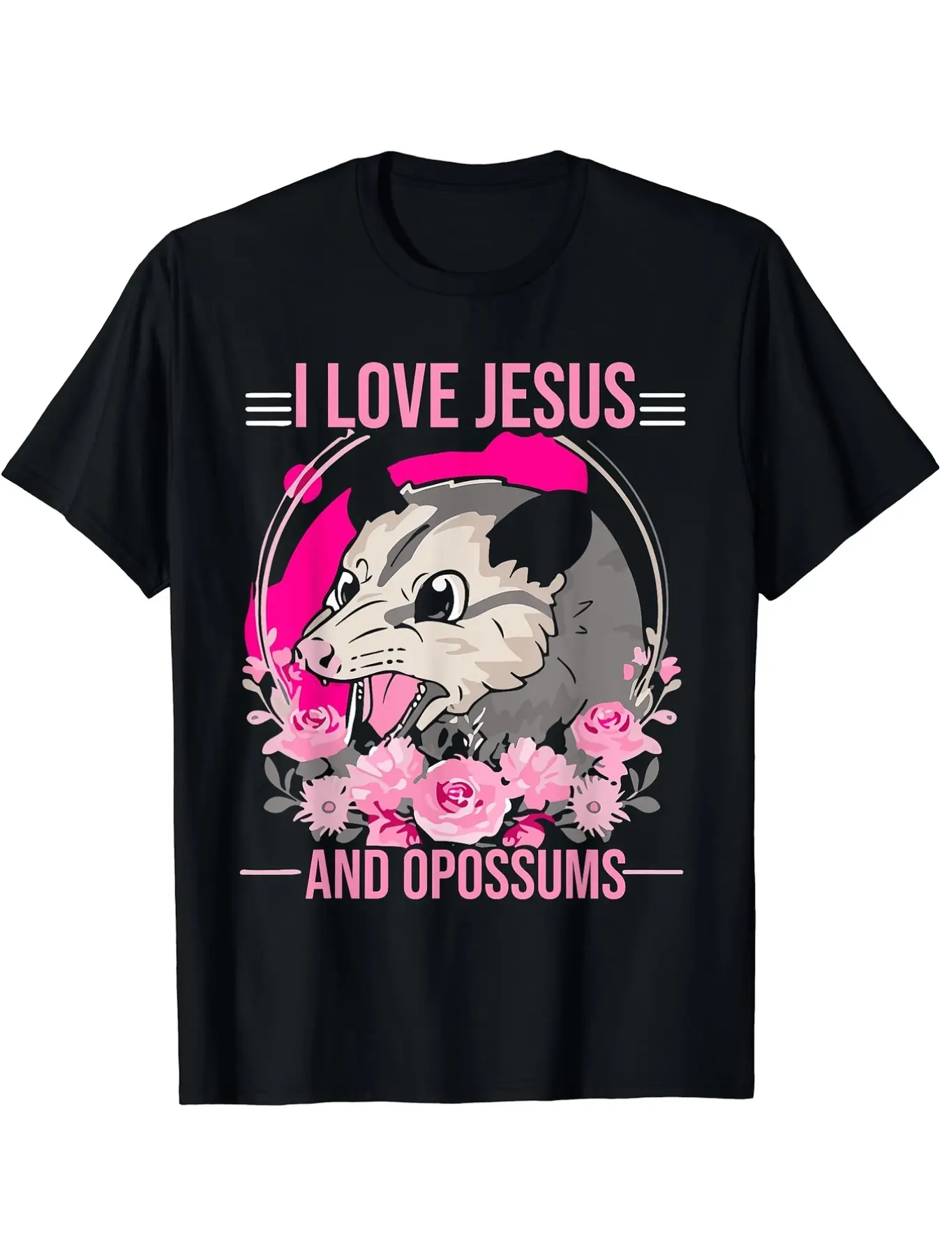 I Love And Opossums Lover Possum Costume Christian unisex soft cotton short sleeve t shirt, vintage graphic casual tee for men women teens, perfect birthday holiday gift for camping travel gym daily street  wear