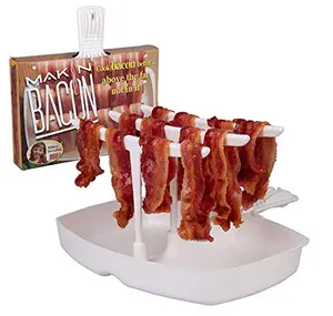 Microwave Bacon Cooker - Makes Crispy Bacon in Minutes - Simple, Quick, and Easy to Use - Reduced Fat Content for a Healthy Meal