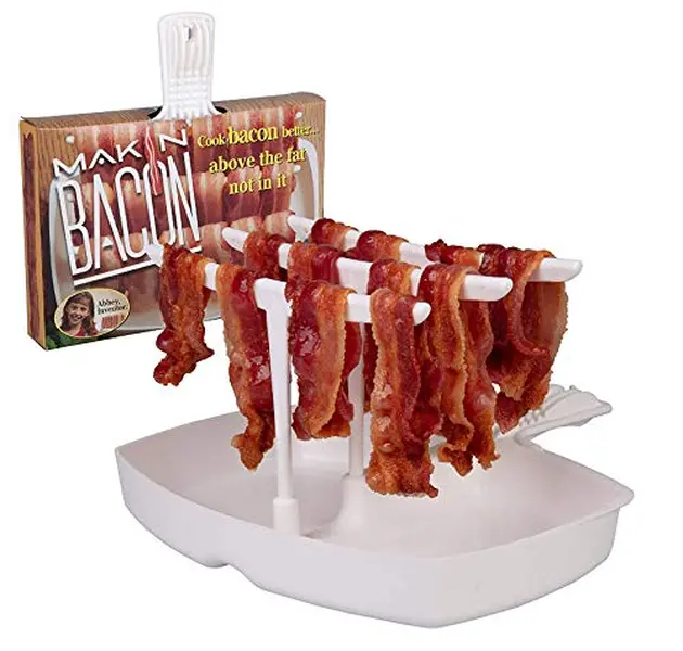 Microwave Bacon Cooker - Makes Crispy Bacon in Minutes - Simple, Quick, and Easy to Use - Reduced Fat Content for a Healthy Meal