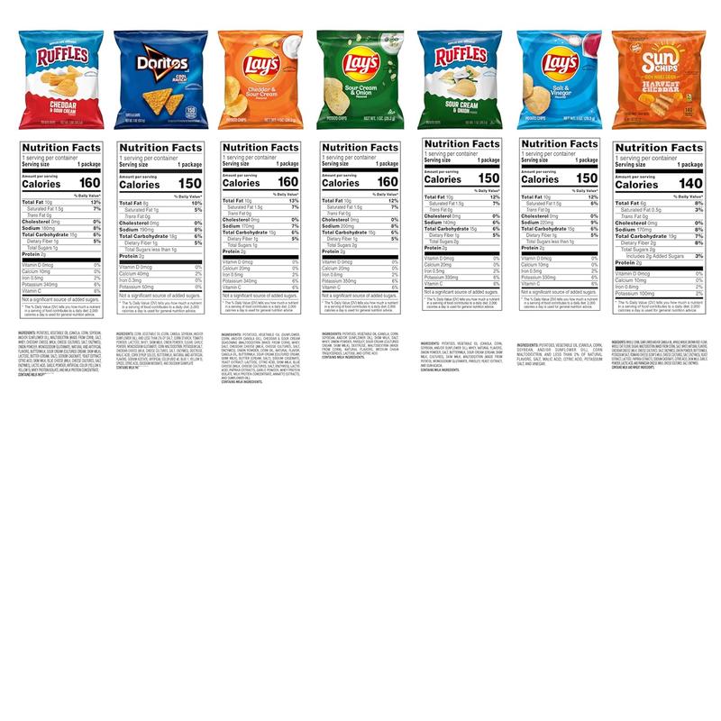 Frito-Lay Tangy Favorites Mix, Variety Pack of Chips (Pack of 21) Snack Crispy