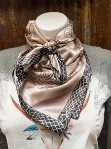 Brown Paisley Western Satin Wild Rag Scarf