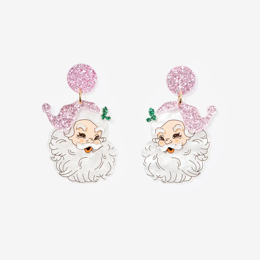 Santa Earrings | Pink