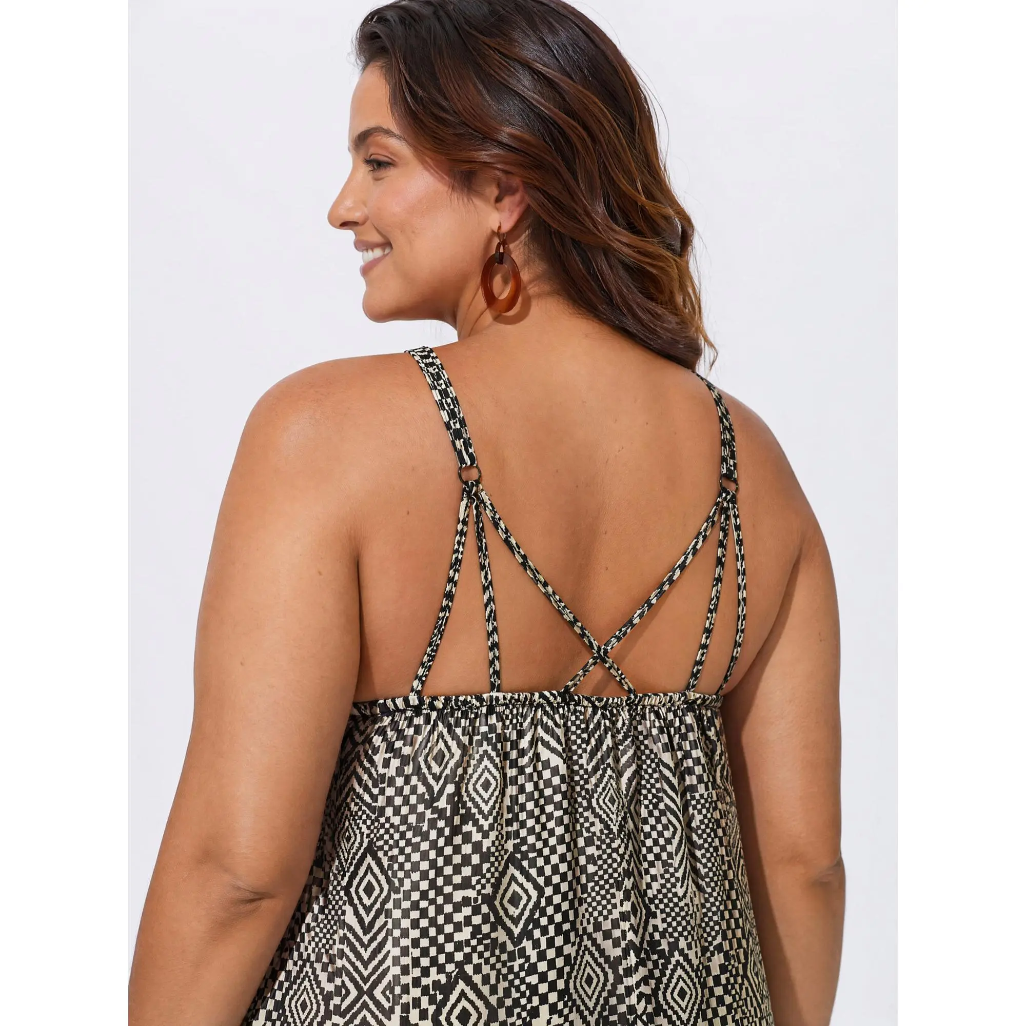 BloomChic Plus Size Ethnic Floral Smooth Polyester Maxi Dress, Sleeveless Resort Gown with a Lace-Up Halter Neck and Side Pocket, Garment, Women, Casual Wear, Fit, Fabric, Low Iron, Plus Size Clothes, Resort Wear, Curvy Dresses Plus Size