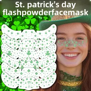 St. Patrick's Day Freckle Stickers – Green Clover Face Tattoos, Irish Lucky Clover Design, Waterproof & Long-Lasting, Natural Sunburn Look, Holiday Party Essential, Green Glitter Option, Perfect Gift