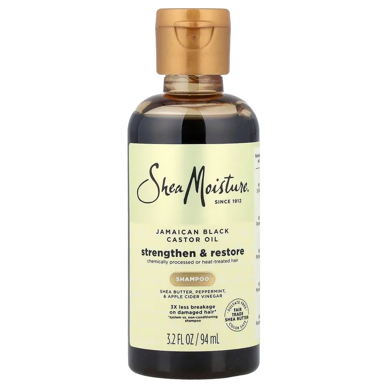 SheaMoisture Jamaican Black Castor Oil, Strengthen & Restore Shampoo, 3.2 fl oz (94 ml)