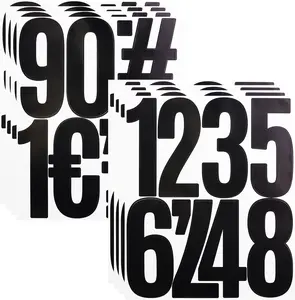 5 Inch Vinyl Number Stickers,88 Pieces Self-Adhesive Large Numbers 0-9 and Punctuation Sticker for Mailbox,House Nummber,Inventory Classification and Marks,8 Sheets Black