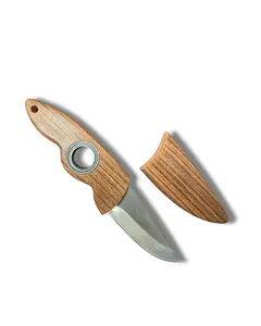 Compact Outdoor Utility Tool with Woodgrain Cover – Portable EDC Design