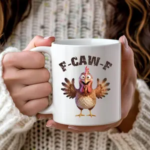 [Premium USA Brand] Funny F-Caw-F Chicken Humor Mug, Inappropriate Quote Rooster, Funny Gift Mug - Gift For Him/Her - Gift For Family