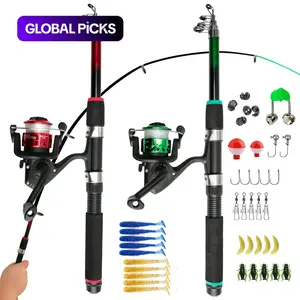 1.8m Telescopic Fishing Rod & Fishing Reel & Fishing Accessories Set, Portable Travel Fishing Pole Set, Fishing Accessories Kit for Outdoor Fishing, Fishing Hook Set #GLOBAL PICKS