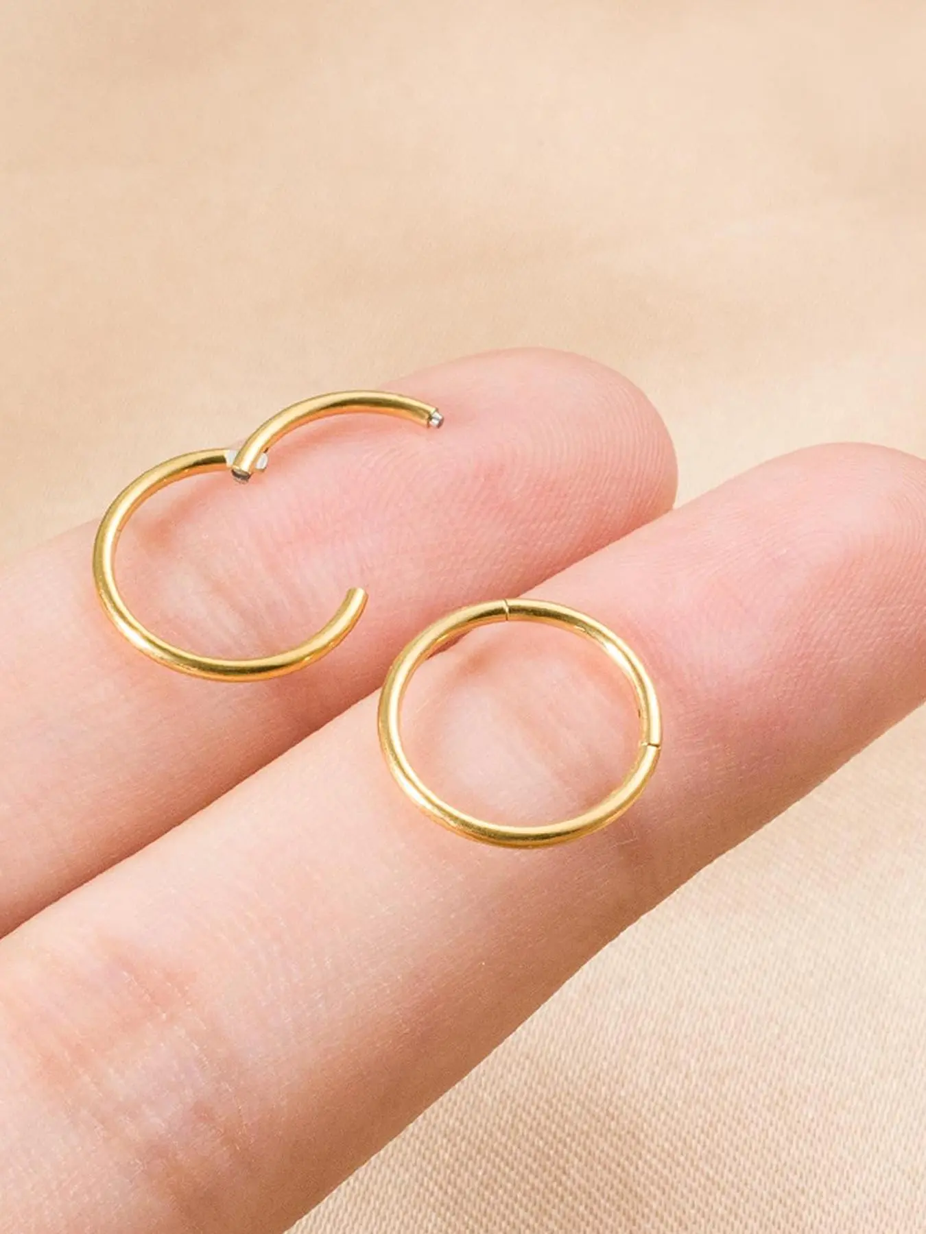 Simple Nose Piercing Ring Hoop, Nose Rings Hoops, Casual Nose Ring for Women Men, Fashion Jewelry for Party, Daily Clothing Decor, Birthday Gift, Nosering
