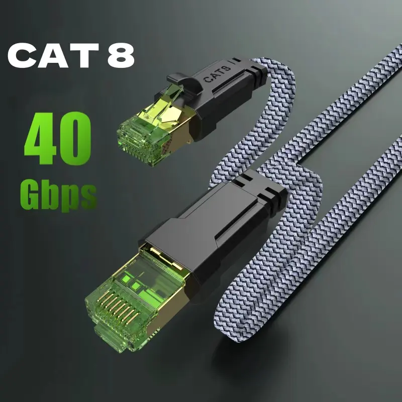 Cat 8 Ethernet Cable, High Speed Braided 40Gbps 2000Mhz Network Cord Cat8 RJ45 Shielded Indoor Heavy Duty LAN Cables Compatible with Gaming PC PS5 PS4 PS3 Xbox Modem Router