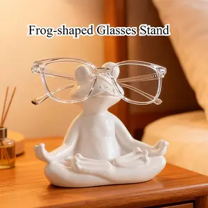 Meditating Frog Eyeglass Holder - Cute Artistic Glasses Stand, Desk Decoration Figurine for Sunglasses, Eyewear, Holiday Gifting (Sports & Outdoor Camping & Hiking Bags & Packs Accessory)