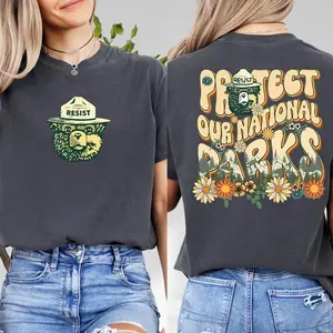 Protect Our National Parks Shirt, Full Size, Full Color, Environmental Activism Tee, 2 Sides Resist Bear National Park Tee