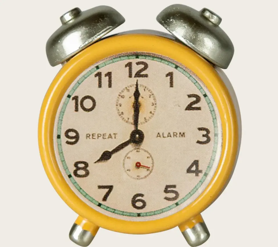 Maileg Alarm Clock, Mouse - Yellow
