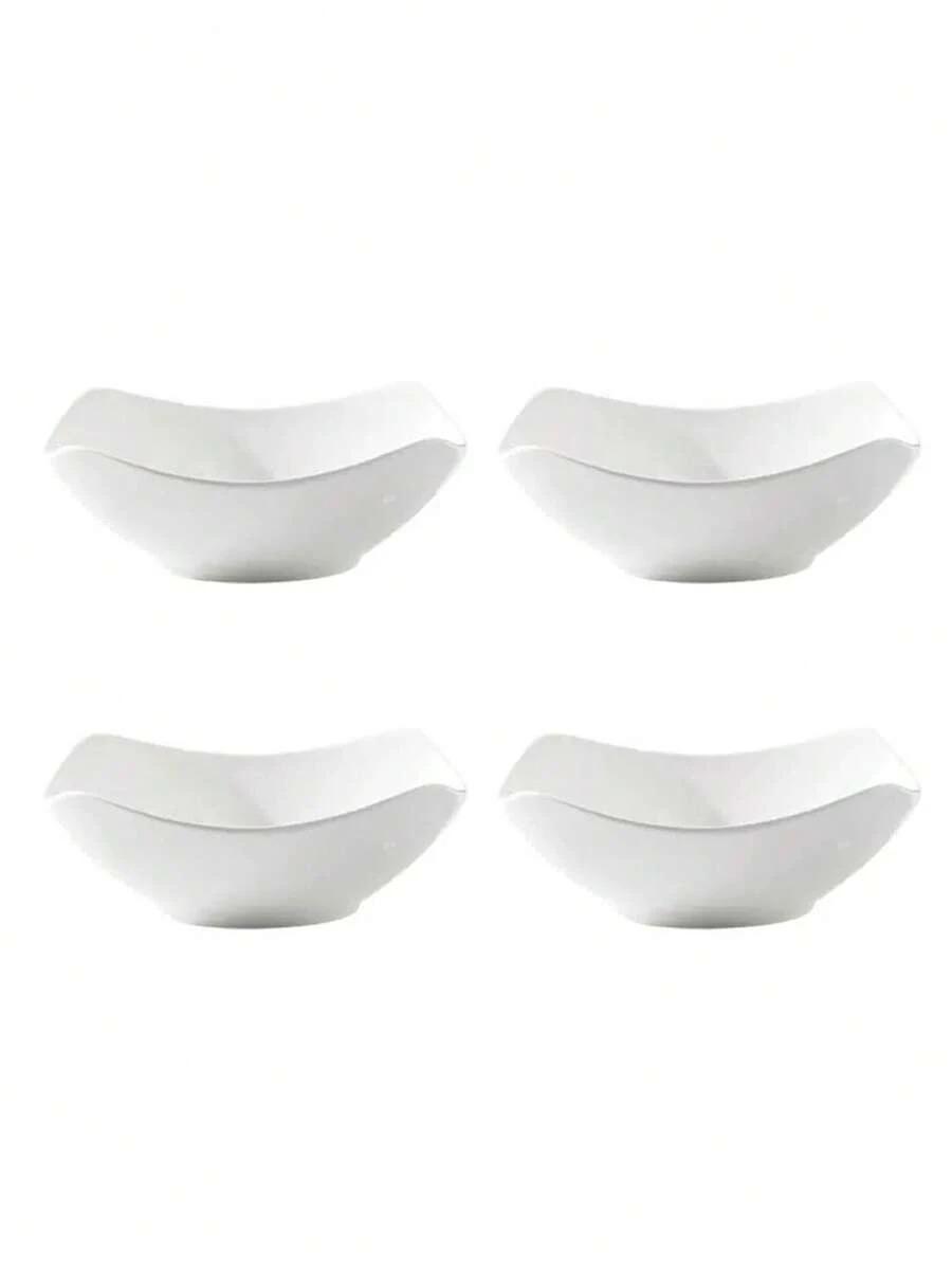 2-10 sets of reusable white salad bowls and plates, made of PP plastic, suitable for cold dishes, cooked food, desserts, and party food. Stackable for easy storage, ideal for family gatherings, hotels, microwave heating, and outdoor RV/camping picnic part