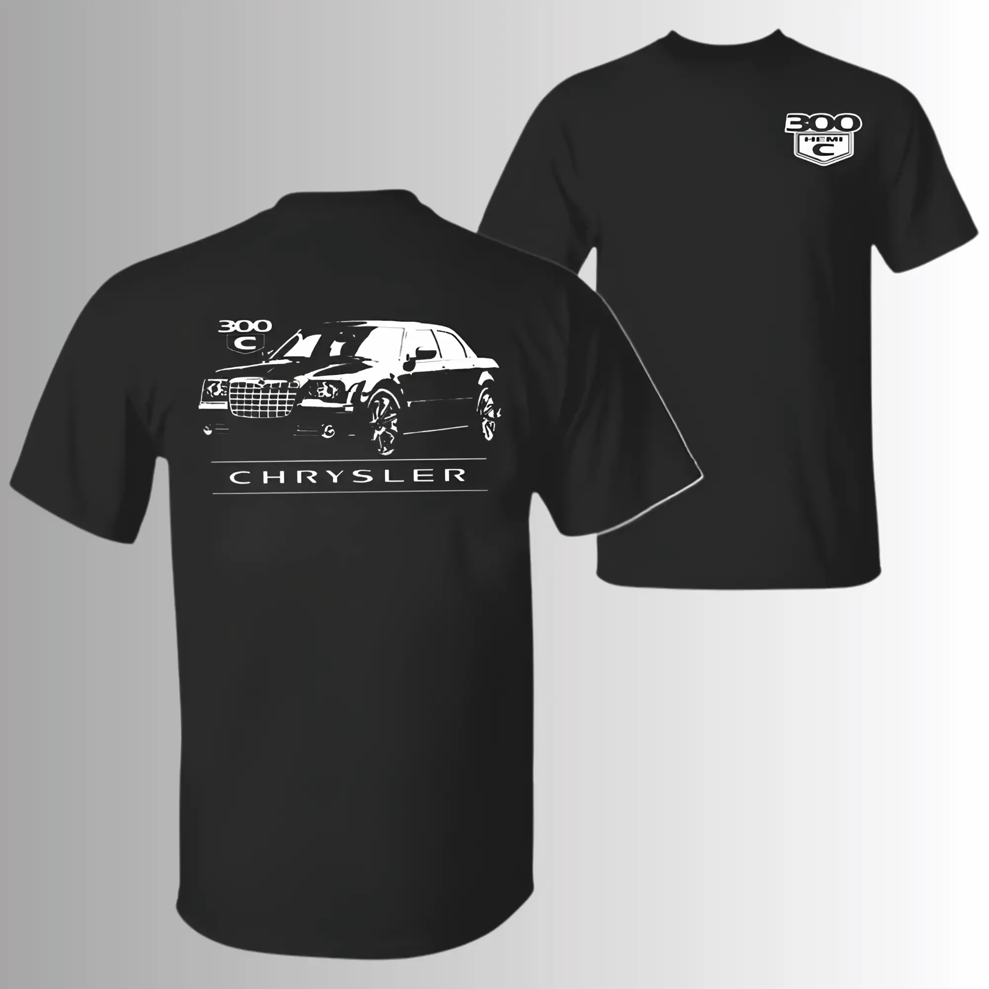 Chrysler 300C Hemi Muscle Sedan T-Shirt, 2 Sides, American Luxury Car Graphic Tee